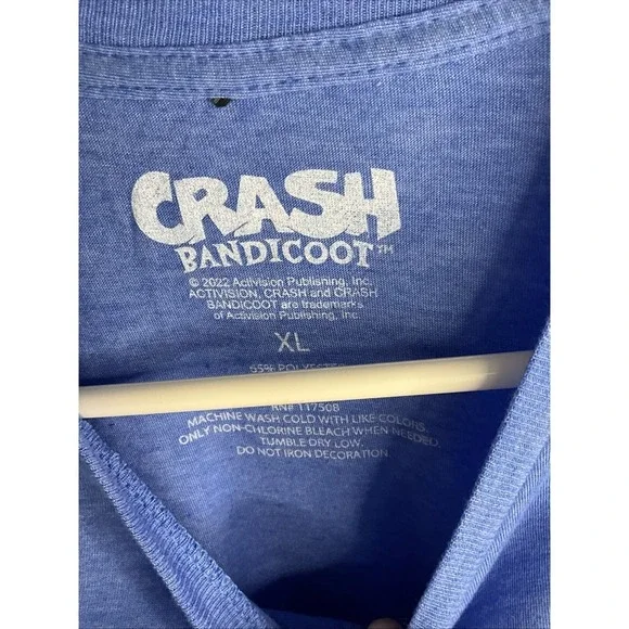 Sony Activision Crash Bandicoot Heather Blue Men's T-Shirt‎ XL RN#117508 - Picture 3 of 5